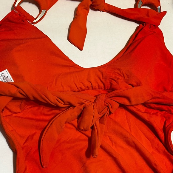 Robin Piccone Kate One Piece Swimsuit Scoop Neck Orange Sz 8 Women - Picture 2 of 8